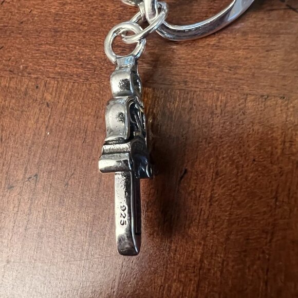 Chrome Hearts Dice Crossball Dagger Wallet Chain Sterling Silver 925 Polished - Picture 5 of 6